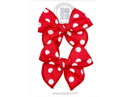 Classic Dots in Red :: Mini Traveler Pigtail Set Cheap