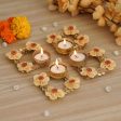 Webelkart Handmade Diwali Tealight Candle Holders for Home & Pooja Room (Set of 4 White) on Sale